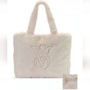 Victoria’s Secret Cream Faux Fur Tote
